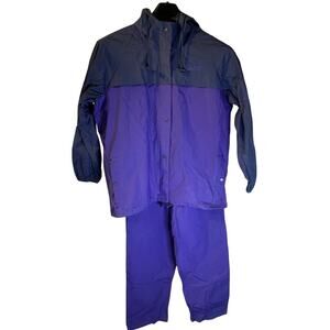 Columbia Womens Rain Suit Jacket Pants Set Size M Purple Fishing Outdoors Work